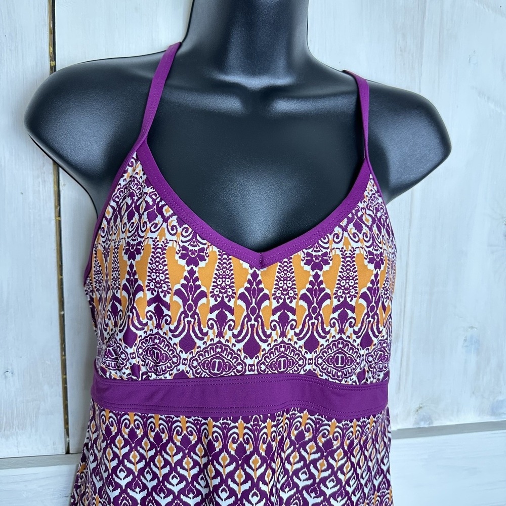 Athleta Printed Shorebreak Swim Athletic Dress Multicolored Print Sleeveless Med - Picture 3 of 8